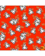 Noah's Story: Panda Bears Red -- Henry Glass Fabrics 9455-88