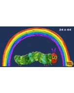 Eric Carle: The Very Hungry Caterpillar Rainbow Panel Blue (2/3 yard) -- Andover a-9597-B 
