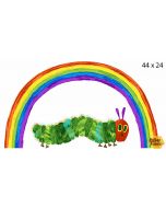 Eric Carle: The Very Hungry Caterpillar Rainbow Panel White (2/3 yard) -- Andover a-9597-L
