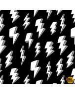 Superheroes Wear Masks: Lightning Bolts White -- Blank Quilting 1610-01 white