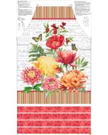 Morning Blossom: Apron Panel White Multi (25" panel) -- Northcott Fabrics 24928-10