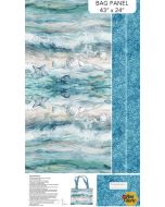 Sea Breeze: Tote Bag Panel (2/3 yard) -- Northcott Fabrics c27104-42 pale blue