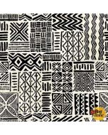 Kenya: Primitive Geo Black - Michael Miller Fabrics cx9989-blac-d