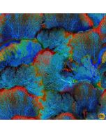 Jewels of the Sea: Magnificent Coral Indigo -- Michael Miller Fabrics dcx11122-indi-d