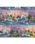 Safe Harbor: Lighthouse Border -- Northcott Fabrics 24966-54 