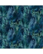 Northern Peaks: Trees Blue -- Northcott Fabrics dp25169-44 