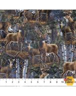First Light Naturescapes: Scenic Deer - Northcott Fabrics dp26762-95 