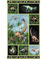 Paleo Tales: Dinosaur Panel (2/3 yard)  - Northcott Fabrics dp26780-99 
