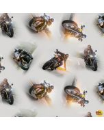 Dream Ride:  Tossed Motorcycles Silver -- Elizabeths Studios 630 silver