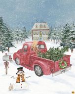 Holiday Spirit: Winterland Truck Panel (1 yard) -- Four Seasons/David Textiles al 4061-oc-1