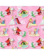 Disney Storybooks: Cinderella Pink -- Four Seasons/David Textiles bw 0178-0c-1