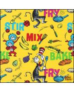 Seuss Chef: Stir Mix Bake Fry Yellow -- Robert Kaufman ade-20394-5 yellow 