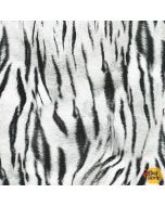 Animal Kingdom:  White Tiger Animal Skin -- Robert Kaufman srkd-19875-87 snow 