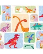 Rainbow Dino: Dino Patch Ivory -- Michael Miller Fabrics dc10039-ivor-d