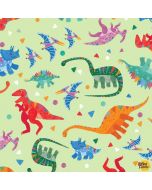 Rainbow Dino: Dino Dance Party Green -- Michael Miller Fabrics dc10040-gree-d