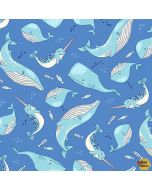 Make A Splash:  Ocean Life Blue Whales -- Michael Miller Fabrics dc9360-blue-d