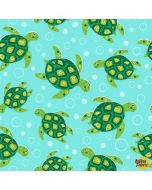 Under the Sea: Turtley Awesome Turtles -- Michael Miller Fabrics dc9559-watr-d -- 2 yards + FQ remaining