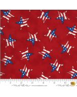 America Beautiful: Tossed Flag Star Barnwood Red -- Moda Fabrics 19988-11