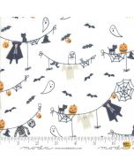 Ghouls Goodies: Spooky Clothesline Cream -- Moda Fabric 20681-11