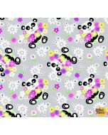 Comfy Flannel: Floral Panda Gray -- A.E. Nathan cmfy-0818-90