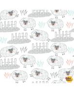 Comfy Flannel: On the Fence Sheep  -- A.E. Nathan cmfy-13992 White