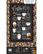 Cafe Culture: Coffee  Panel (2/3 yard) -- Northcott 24484-99