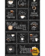 Cafe Culture: Coffee Blocks Panel (2/3 yard) -- Northcott 24485-99