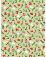 Cozy Holidays: Holiday Paw Prints -- Timeless Treasures Fabrics Olivia-cd1404 green