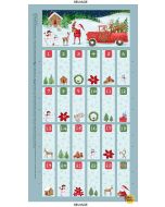 Christmas Countdown: Farmhouse Santa Advent Calendar Panel (2/3 yard) -- Timeless Treasures Fabrics panel-cd1178 sky