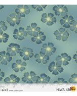 NIWA: Small Floral Teal (Metallic) -- P&B Textiles 4388t