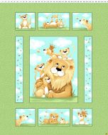 Lyon, the Lion: Lion Quilt Panel (1 yard) -- Susy Bee 20344-830 