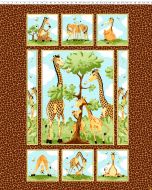 Zoe, the Giraffe: Zoe II Quilt Panel (1 yard) -- Susybee 20355-280 brown