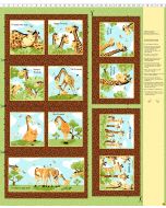 Zoe, the Giraffe: Zoe II Book Panel (1 yard) -- Susybee 20356-280 brown 