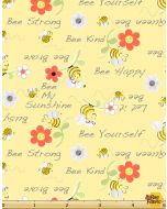 Sweet Bees: Bees Words Yellow -- Susy Bee 20362-310