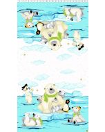 Burr the Polar Bear:  Double Border (sold by 23.5" repeat - continuous yardage) -- Susy Bee Textiles 20396-930 