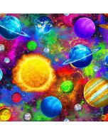 Science & Math: Bright Colorful Planets Multi - Timeless Treasures Fabric space-cd1691 multi