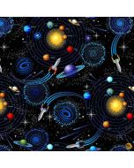 Science & Math: Tossed Solar System - Timeless Treasures Fabric space-cd1692 black
