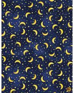 I Love You to the Moon and Back: Tossed Moons and Stars -- Timeless Treasures star-c8344 navy