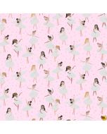 Music Box: Glitter Girls Ballet Blush - Dear Stella Fabric Stella-m1642 blush - 3 yards 1" + FQ remaining