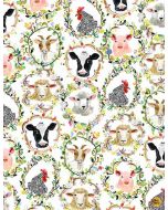 Hay There: Animal Gallery -- Dear Stella Fabrics stella-DJL2248 white