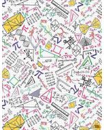 Science & Math: Colorful Math Doodles on Grid -- Timeless Treasures gail-c8230 white