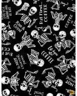 Back to the Grind: Tossed Skeletons in need of Coffee -- Timeless Treasures coffee-c8957 black