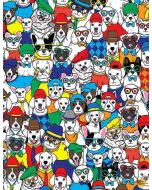 Dapper Dog: Packed Cartoon Dogs with Hats -- Timeless Treasures Fabric dog-c8918 multi