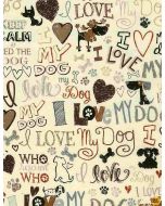 I Love My Dog: Words Cream -- Timeless Treasures gail-c5710 cream
