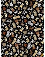 Small World: Mini Neutral Dogs -- Timeless Treasures gail-cd8897 black
