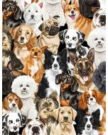 I Love My Dog: Packed Realistic Dogs -- Timeless Treasures GM-c8553 multi - 2 yards 19" remaining