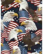 Land of the Free: Eagles Flags -- Timeless Treasures Usa-c5566 eagle 