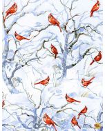 Homestead: Red Cardinals in Snow -- Timeless Treasures Fabrics winter-c8666 white
