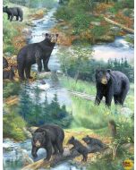 A New Adventure: Bears Scenic -- Wilmington Prints 10138-749  - 1 yard 33" + 21" remaining