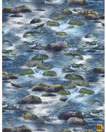 A New Adventure: River Rocks Dark Blue -- Wilmington Prints 10139-417